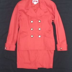 Red skirt suit set